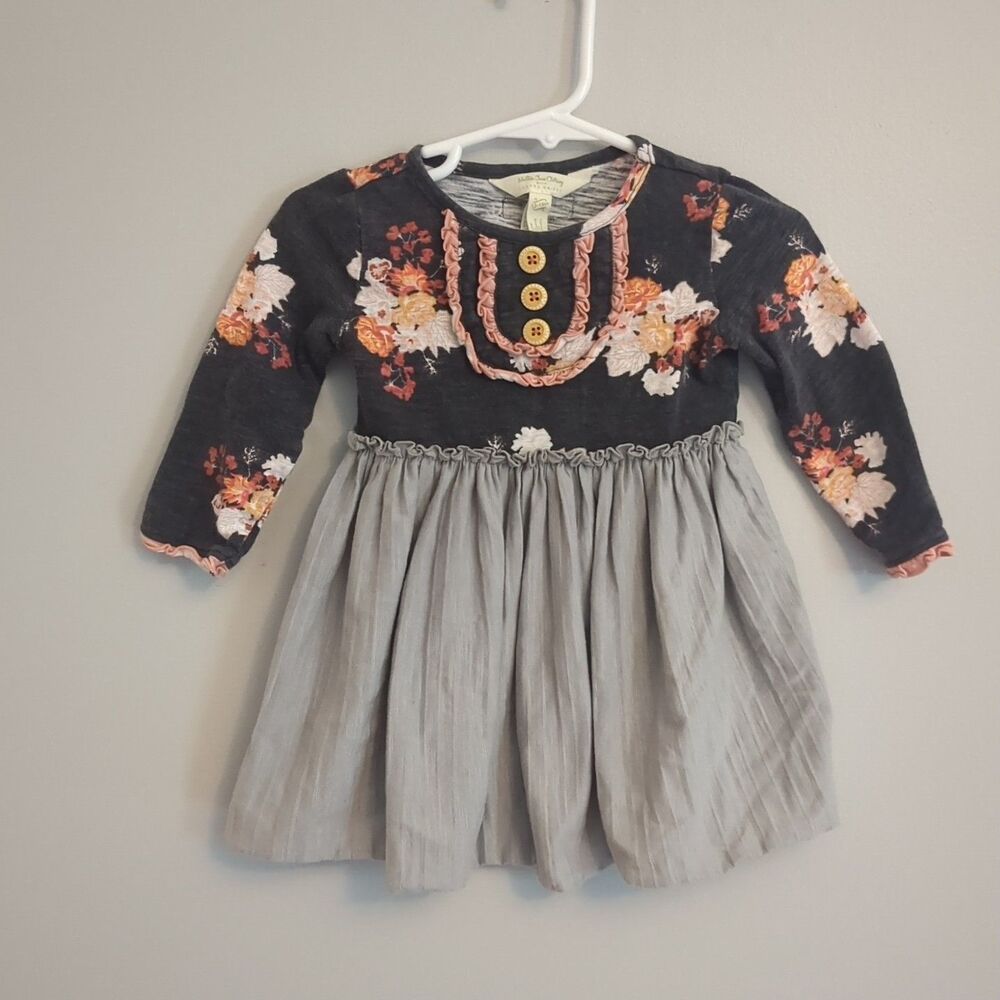 Matilda Jane Baby Girl Floral Sweet As Pie Long Sleeve Dress 12-18 Months